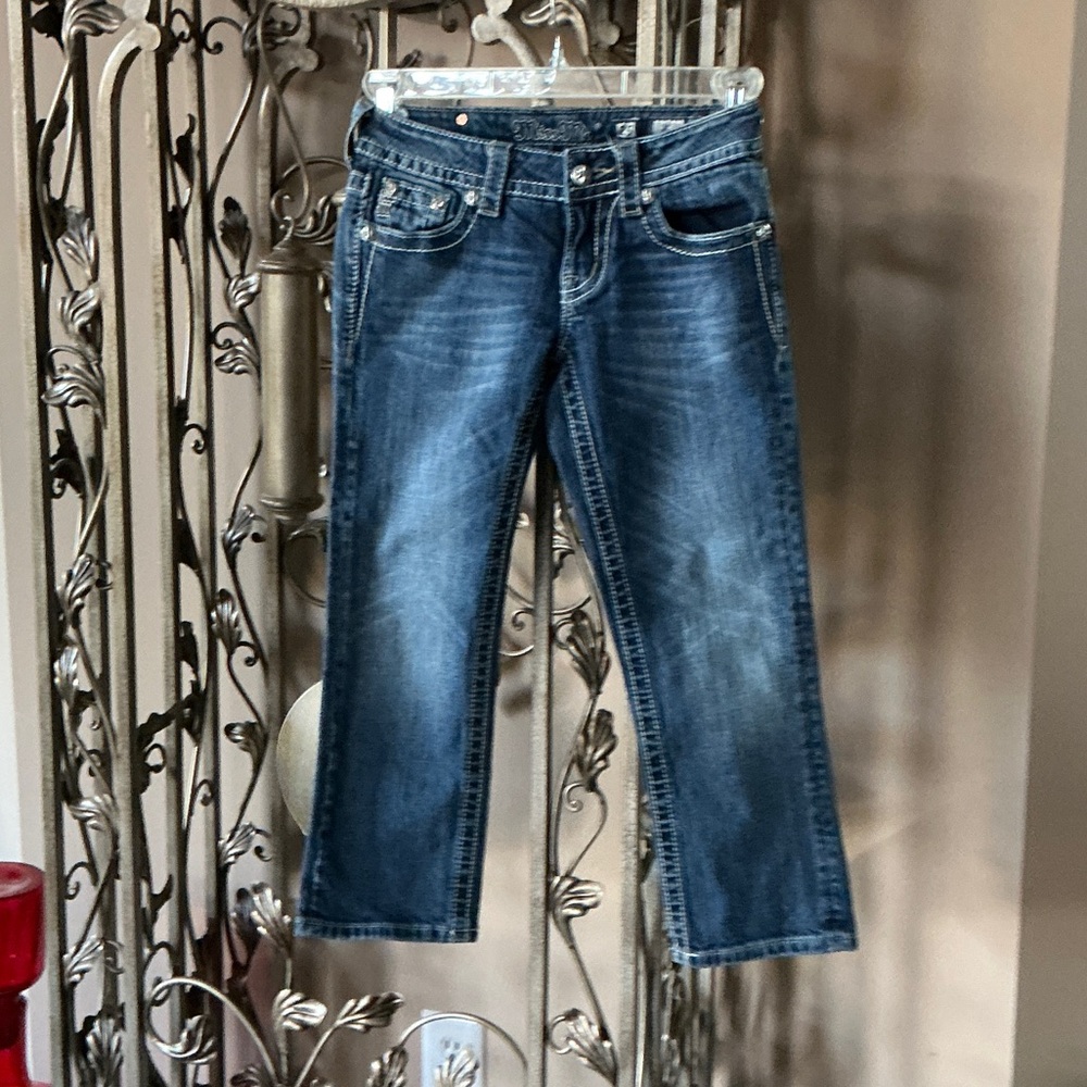 Miss Me Dark Blue Cropped Jeans